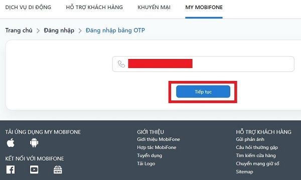 Cách đăng ký tài khoản Mobifone trên website 3