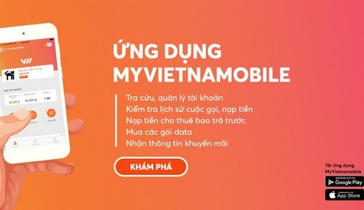 Nạp tiền Vietnamobile online qua ứng dụng