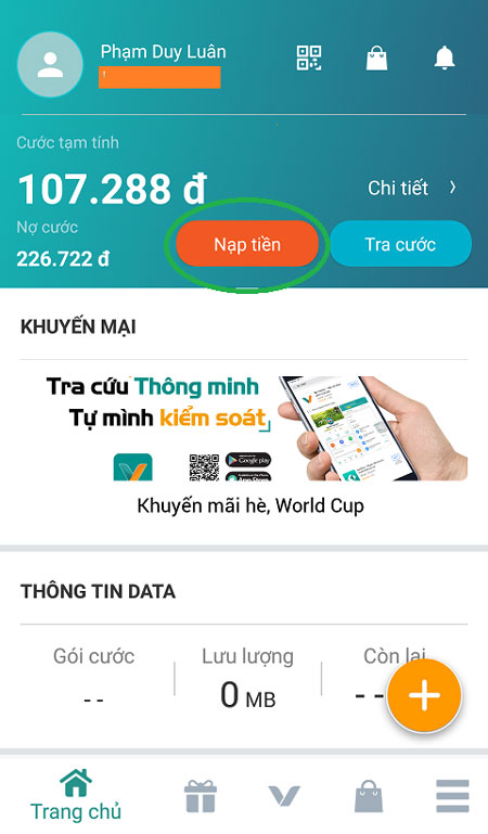 Các bước nạp tiền trả Viettel trả trước qua ViettelPay