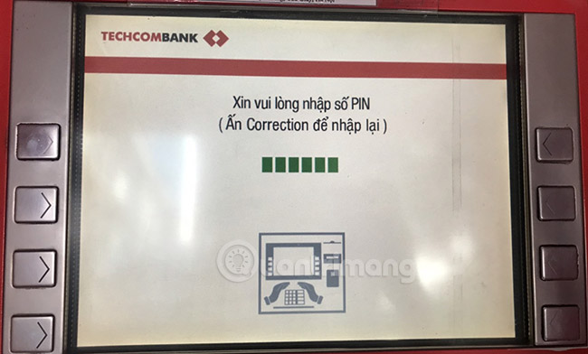 Cách sử dụng thẻ ATM: Nhập mã pin