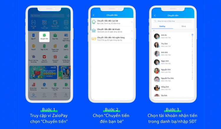 Chuyển trong ứng dụng Zalo hoặc ZaloPay