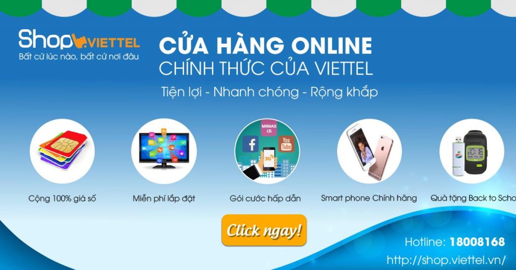 Giao diện website của nhà mạng (Nguồn: shop.viettel.vn)