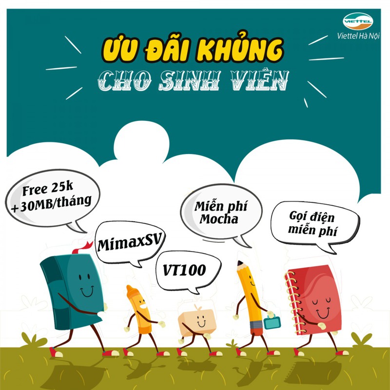 Những ưu đãi của sim sinh viên Viettel (Nguồn: shop.viettel.vn)