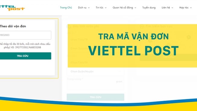 Kiểm tra mã vận đơn Viettel Post qua website