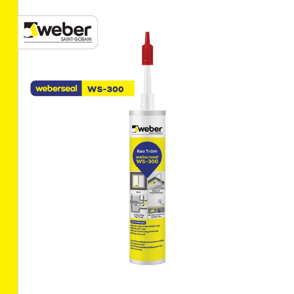 Keo silicon dán kính Weberseal WS-300 - chuyên dụng cho mọi mặt kính