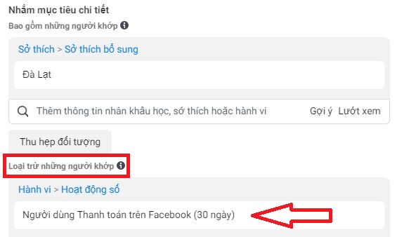 Tiến hành loại trừ và mở rộng đối tượng khi tự chạy quảng cáo Facebook