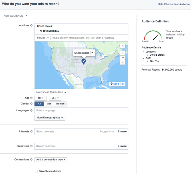 Lựa chọn đối tượng tiêu để chạy quảng cáo Facebook