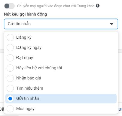 Thực hiện chọn nút hành động