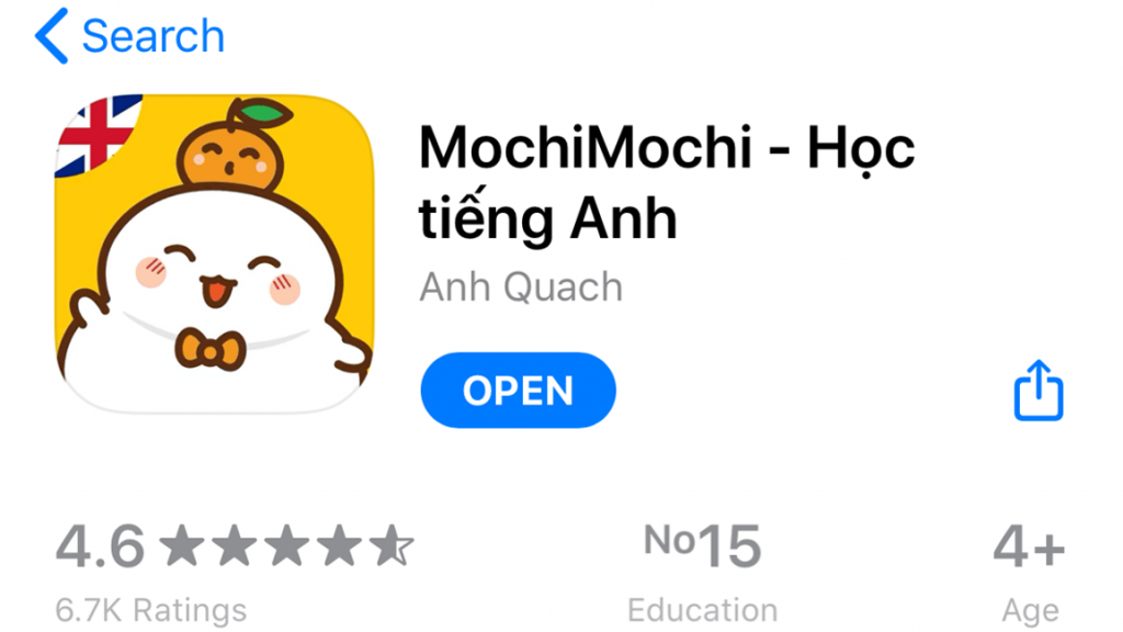 MochiMochi – App học từ vựng tiếng Anh qua hình ảnh cho người bận rộn
