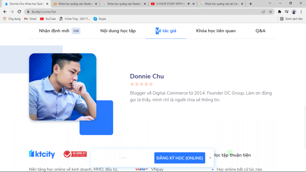 Khóa học Facebook ad từ Donnie Chu