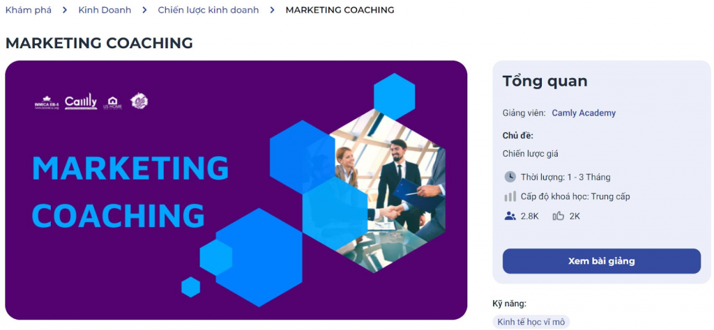 Khóa học Marketing Coach tại Camly Academy