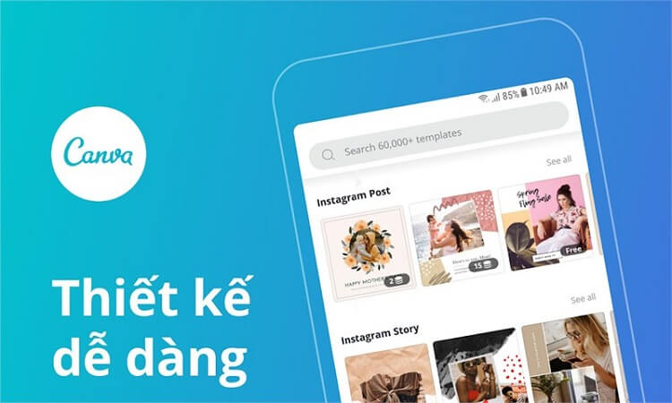 Ứng dụng Canva chỉnh sửa hình khi chạy Facebook Ads miễn phí