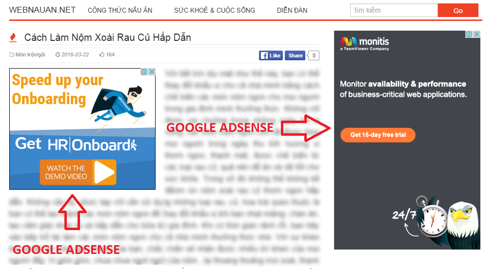 ví dụ về Google Adsense