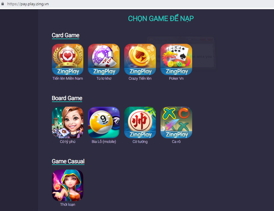 Các bước nạp thẻ zing play
