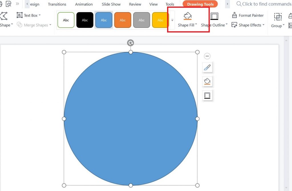 Bước 2 đổi màu cho bánh xe cuộc đời trên slide