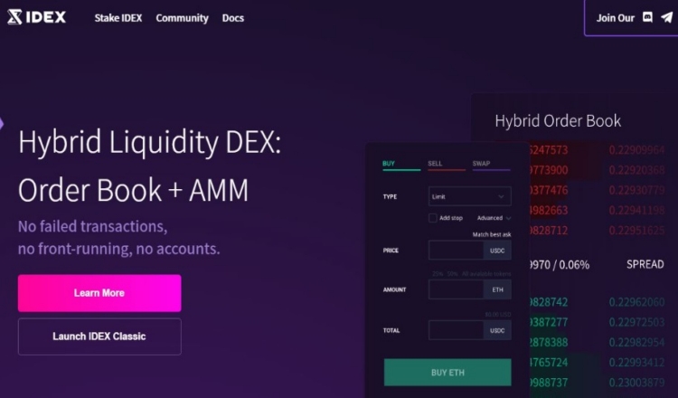 Chức năng nổi bật mà IDEX đang sở hữu