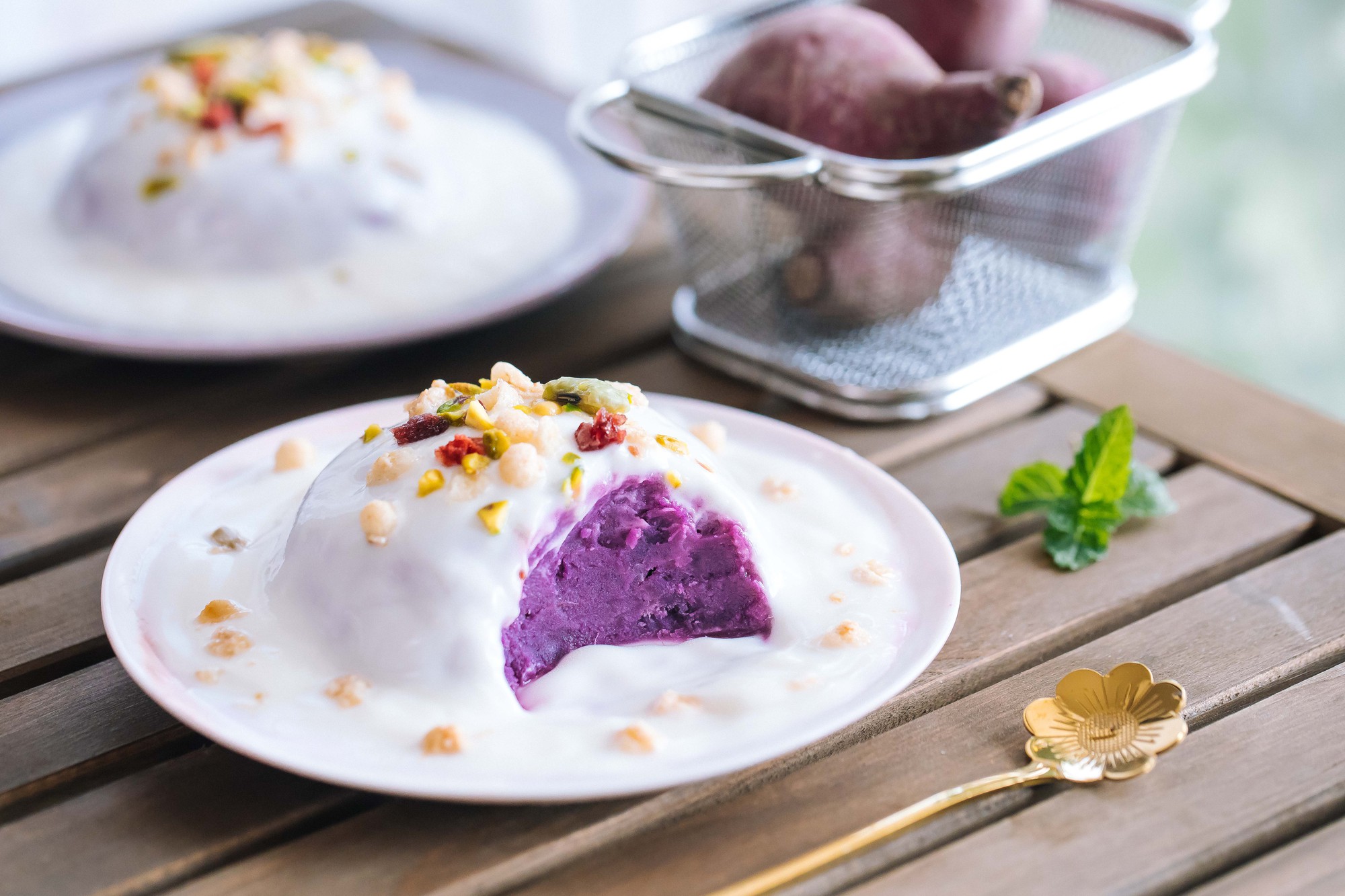 kết hợp khoai lang với sữa chua