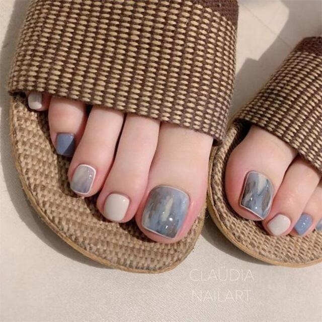 Mẫu nail chân đẹp màu loang