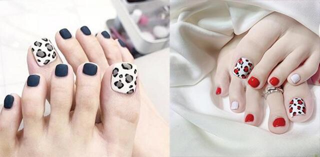 Mẫu nail chân da beo