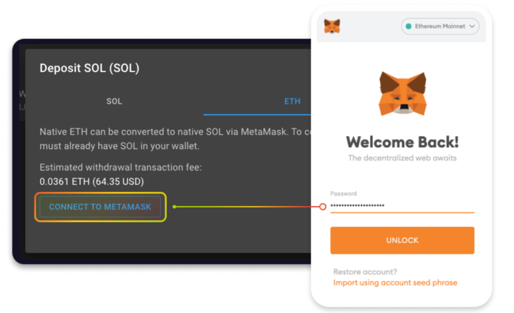 Dùng deposit SOL vào ví Sollet Wallet