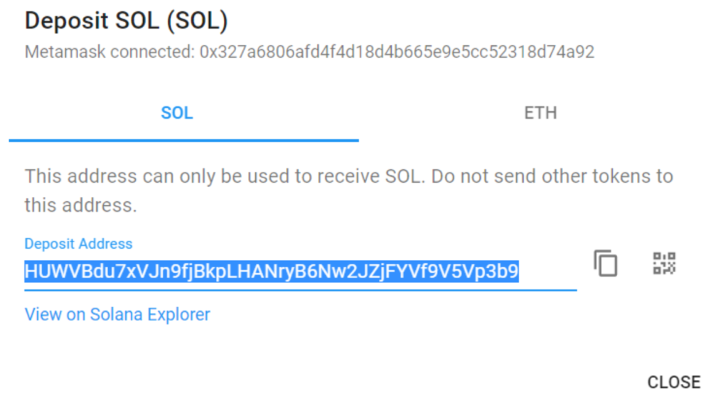 Cách deposit SOL vào ví Sollet Wallet
