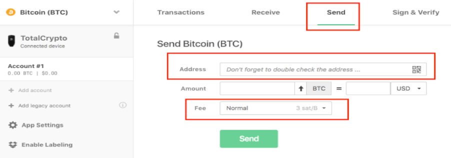 Cách nhận/gửi tiền trên ví lạnh Trezor
