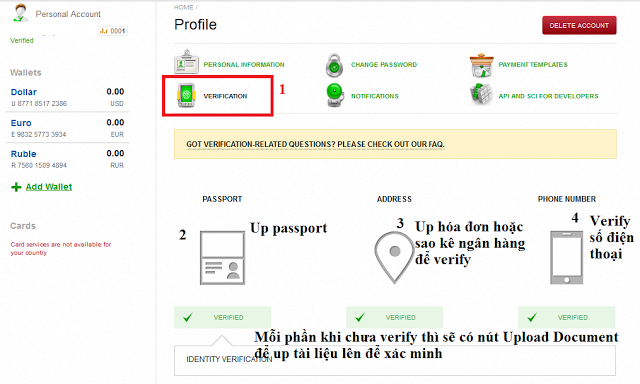 Xác minh tài khoản ví ADVCash