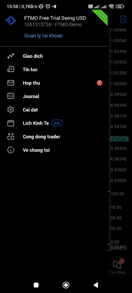 Giao dịch MT5 điện thoại