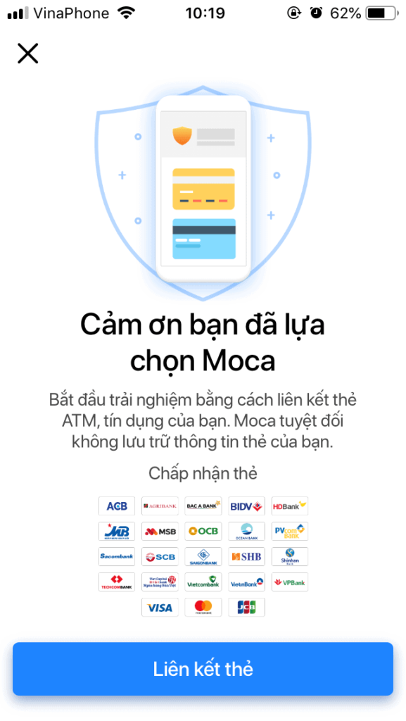 Cách liên kết/ hủy liên kết ví Moca với tài khoản ngân hàng 
