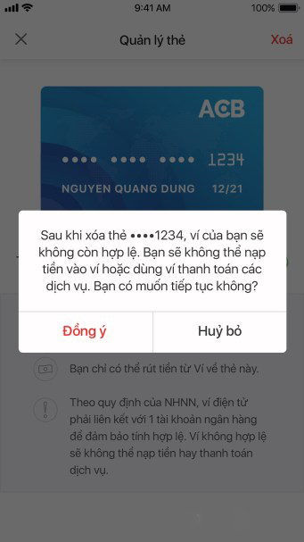 Cách liên kết/ hủy liên kết ví Moca với tài khoản ngân hàng 
