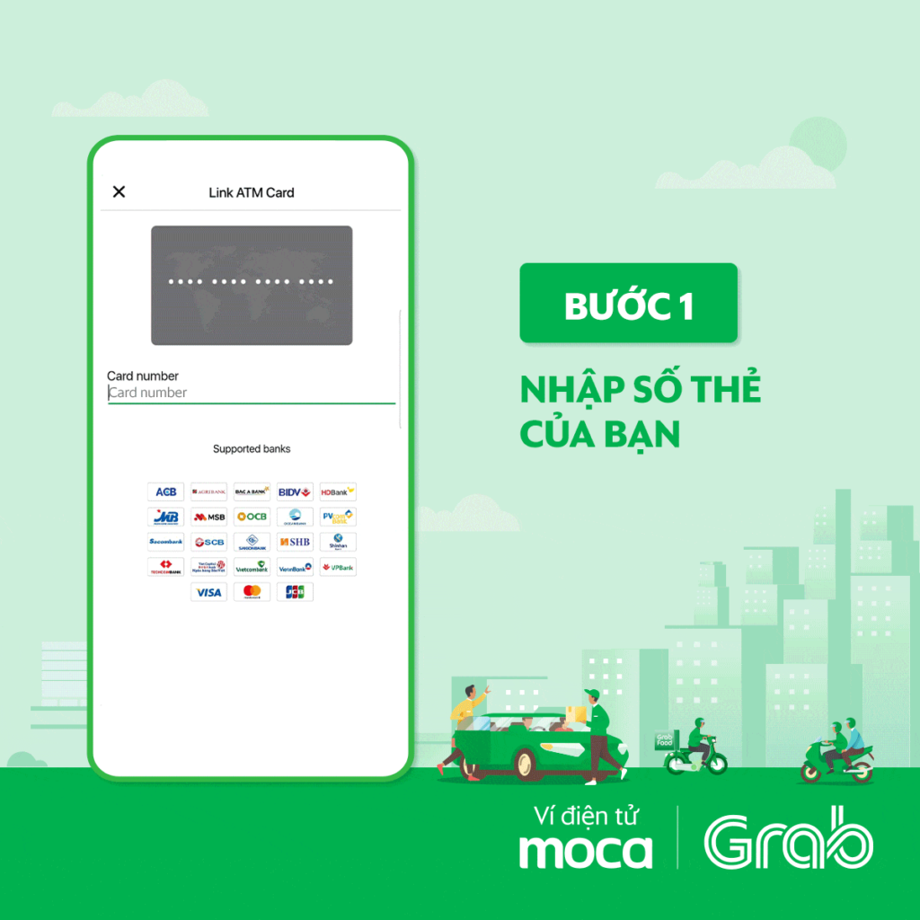 Kích hoạt Grabpay by Moca bằng thẻ ATM