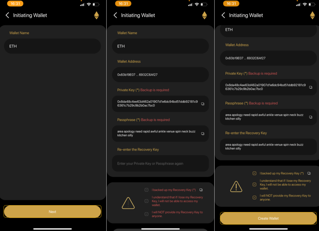 Lưu Passphrase và Private Key ở nơi an toàn để bảo vệ cho tài khoản
