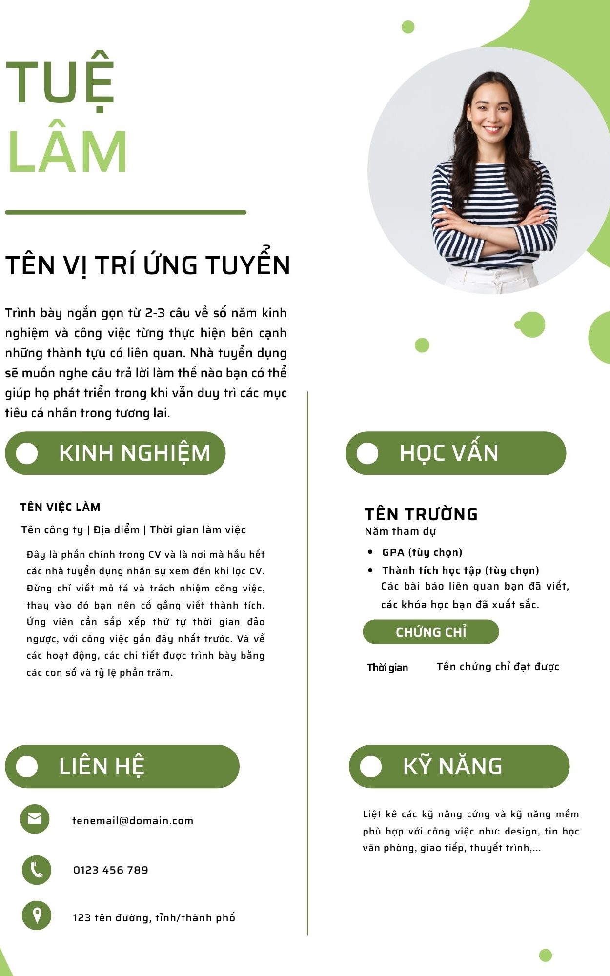 Mẫu Cv tiếng Việt mang phong cách cổ điển sẽ phù hợp với ứng viên ưa thích phong cách đơn giản