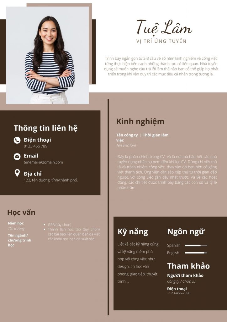 Mẫu CV tiếng Việt chuyên nghiệp (Nguồn: Internet)