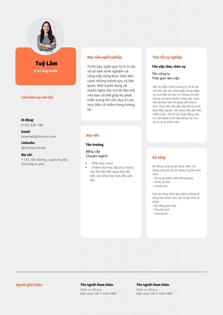 Thiết kế mẫu CV tiếng Việt chuyên nghiệp sẽ giúp nhà tuyển dụng ấn tượng với bạn hơn )