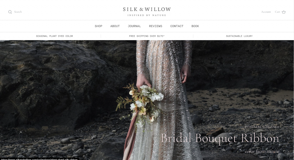 Silk and Willow is a wedding decor boutique that creates environmentally friendly and sustainable products. 