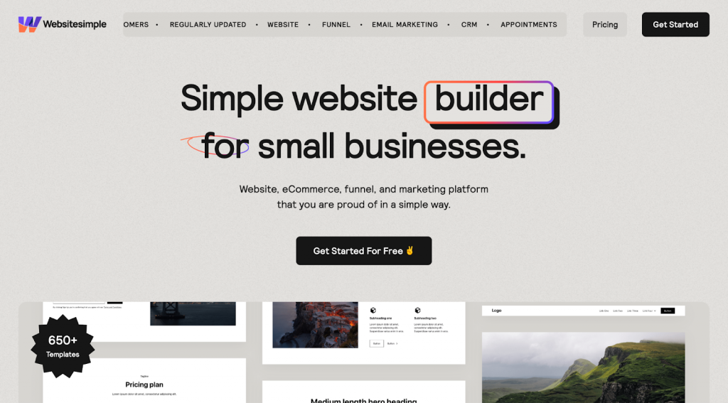 Websitesimple.io is appropriate for new and small businesses 