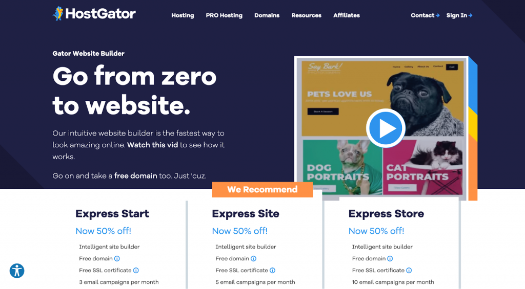 If you want to open an e-commerce store, Gator is not the best option 