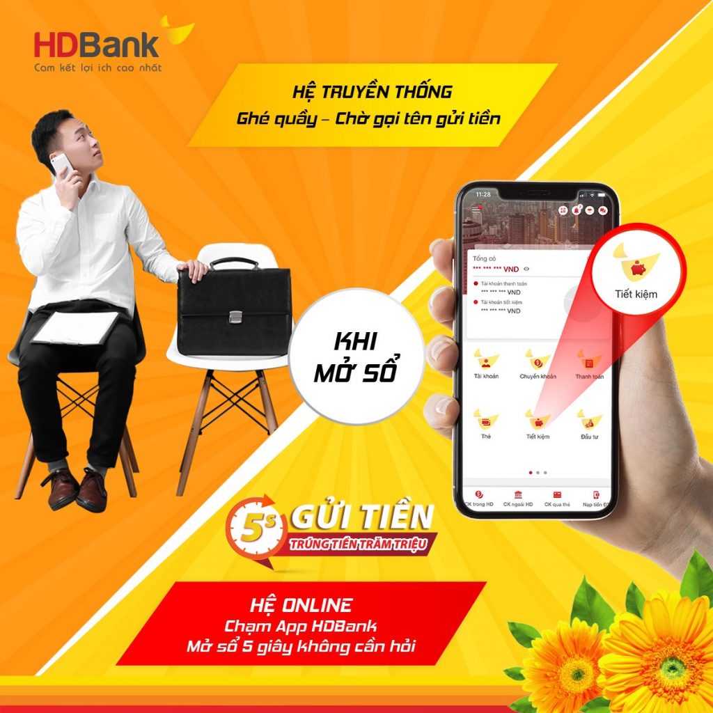 Gửi tiết kiệm online cực nhanh cùng ngân hàng HDBank