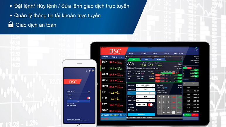 BSC Mobile là ứng dụng giao dịch chứng khoán được phát triển bởi BIDV