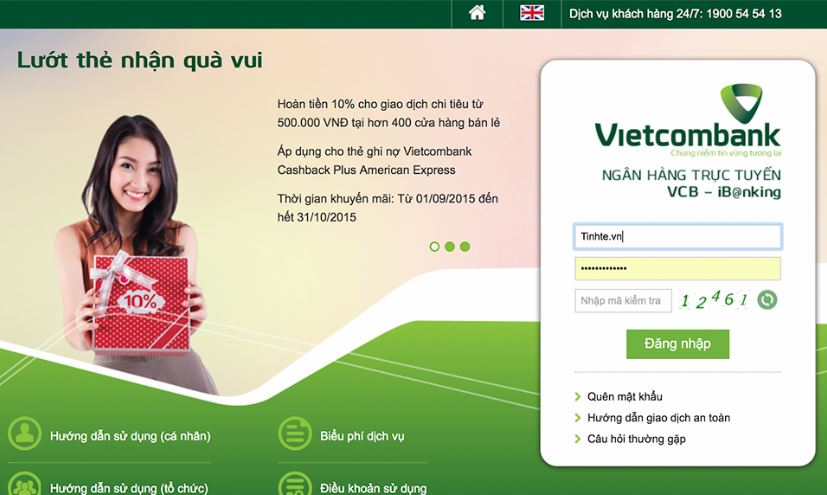 VCB-iB@nking là dịch vụ Internet Banking Vietcombank; VCB Digibank là kết hợp của Ineternet và Mobile Banking