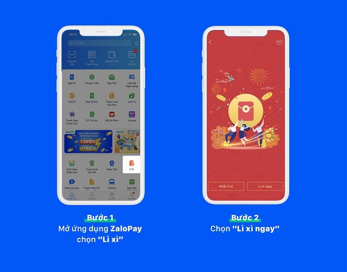 Lì xì online qua ứng dụng ZaloPay 