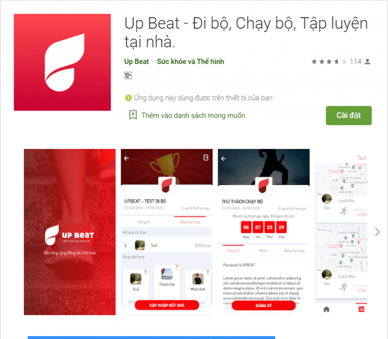 Up Beat - Ứng dụng đi bộ kiếm tiền dành cho Android