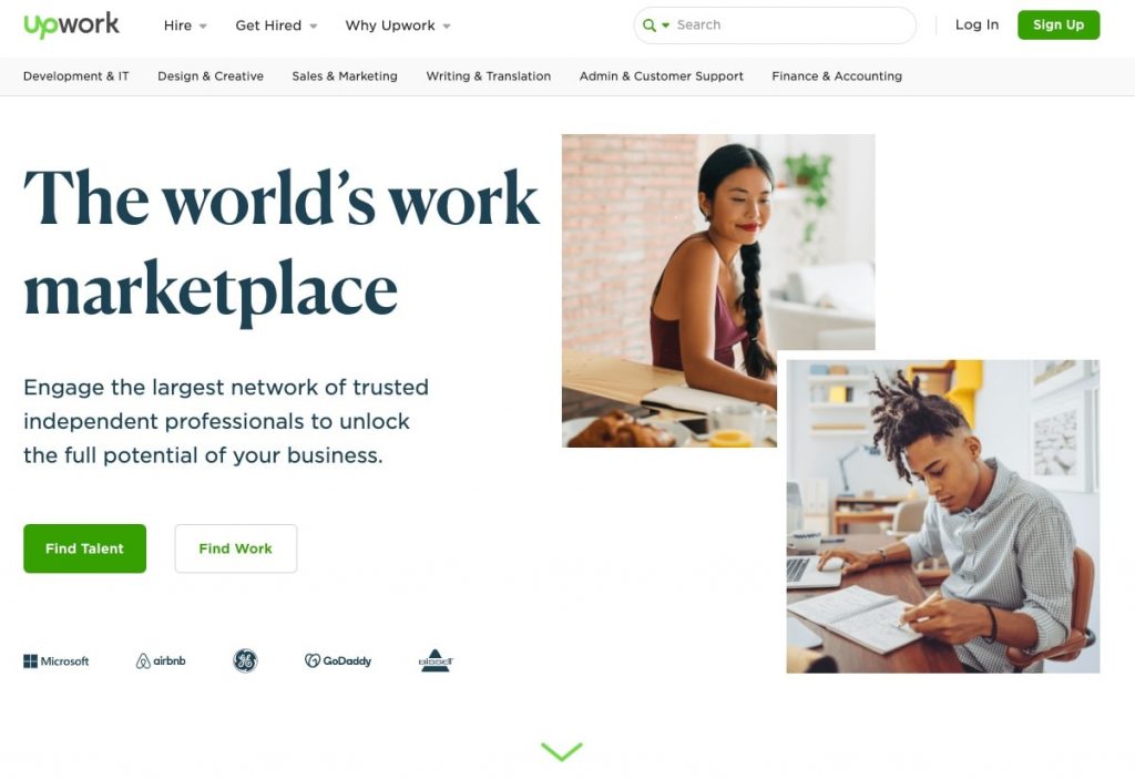 Upwork.com - Trang web kiếm tiền online tại nhà cung cấp việc làm tự do