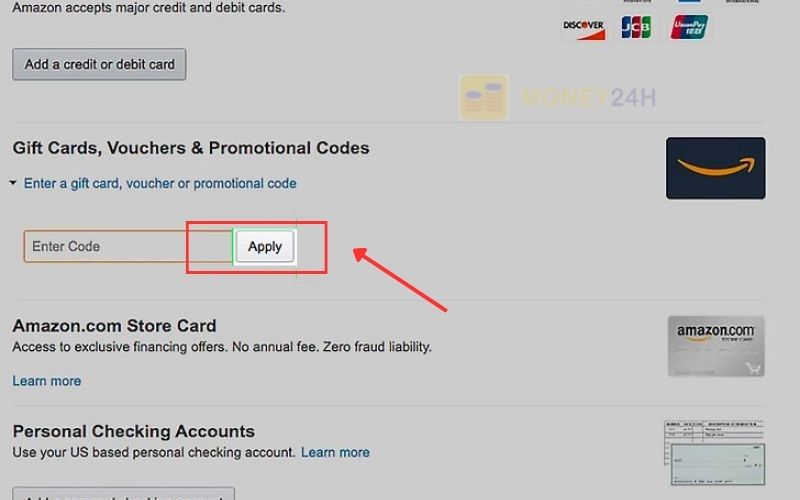 Thanh toán Amazon bằng thẻ Gift Card
