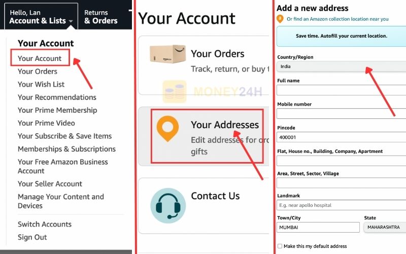 Sử dụng thẻ thanh toán quốc tế để checkout amazon