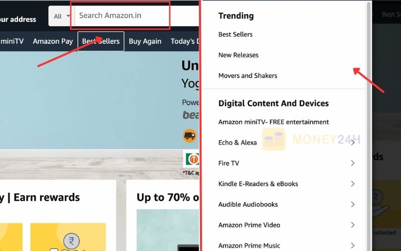Tìm kiếm sản phẩm trên amazon