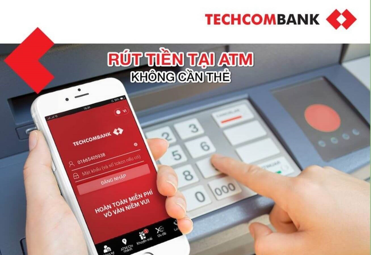 Dịch vụ rút tiền không cần thẻ của ngân hàng Techcombank