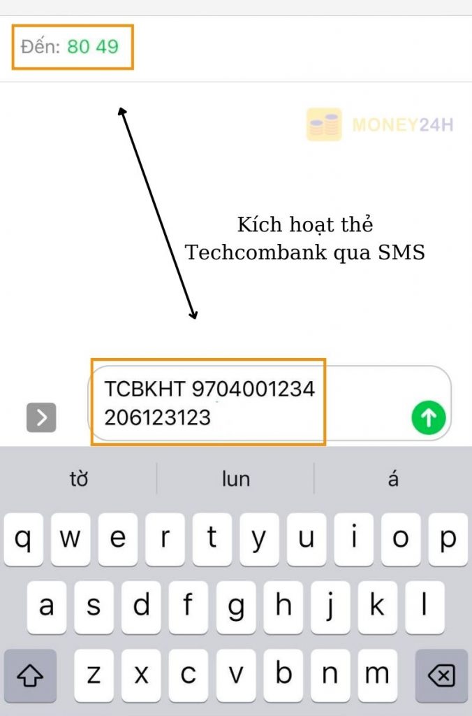 Cách kích hoạt thẻ Techcombank gắn chip SMS